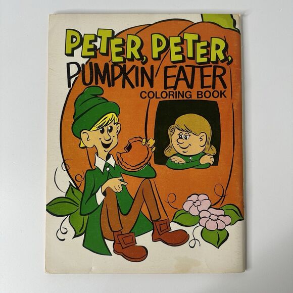 Vtg Peter Peter Pumpkin Eater Coloring Book Fairy Tales Nursery Rhymes Uncolored - Picture 2 of 9